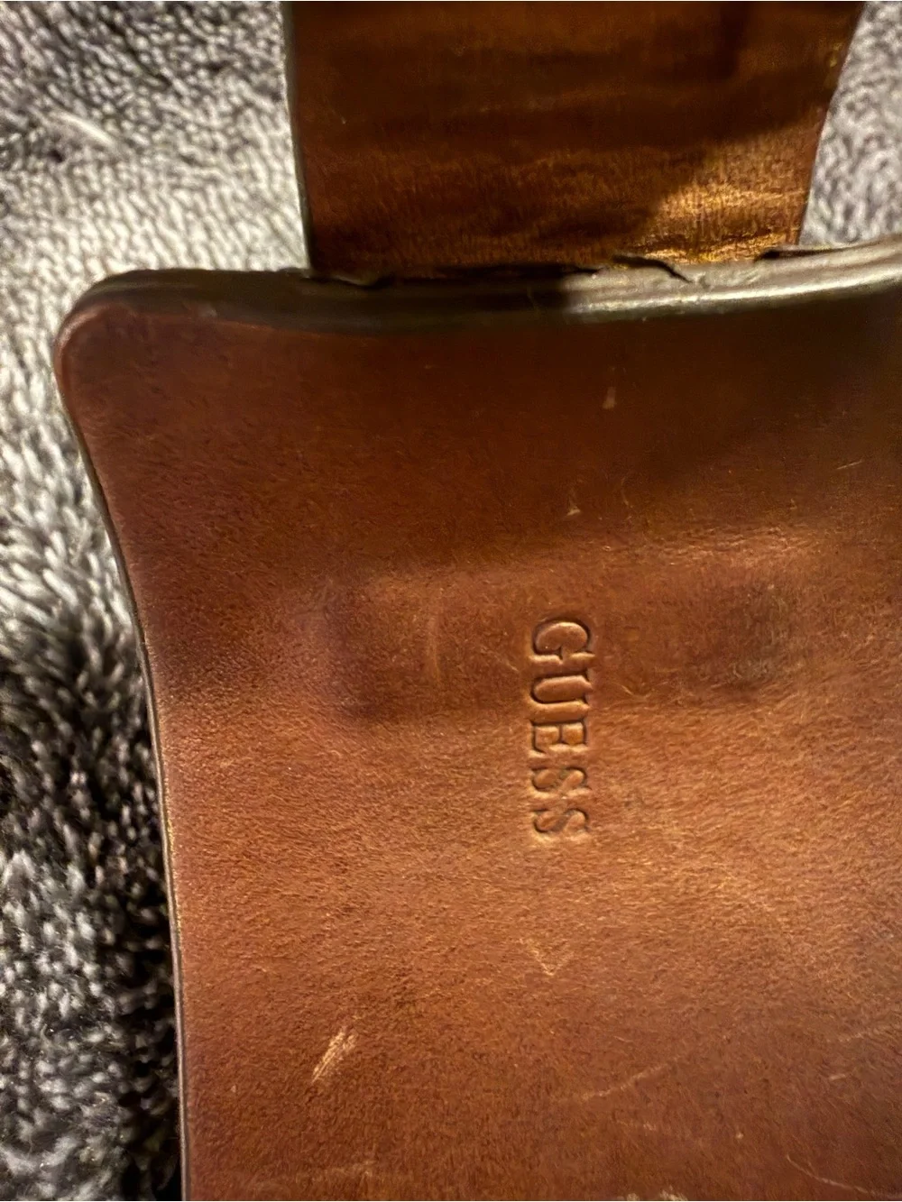 Guess Brown Leather Cuff Watch Strap - Men's & Women Wide Leather Band.